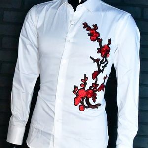 MEN’S BARABAS ROSE DESIGN SHIRT-WHITE